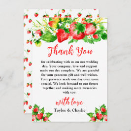 Strawberries and Daisies Wedding Dankeskarte