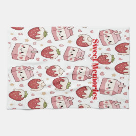 Strawberries and Milk Kitchen Towel Geschirrtuch