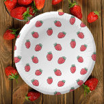 Strawberries Birthday Party Pappteller<br><div class="desc">A cute hand drawn strawberry pattern make these party plates and bowls the perfect practical and decorative addition to your strawberry themed party!  Perfect for a berry first birthday celebration,  strawberry themed baby showers,  brunch events,  or summer gatherings!</div>