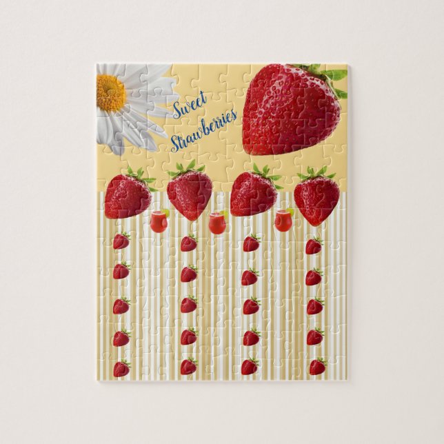 Strawberries Daisy Jigsaw Puzzle Daisy (Vertikal)