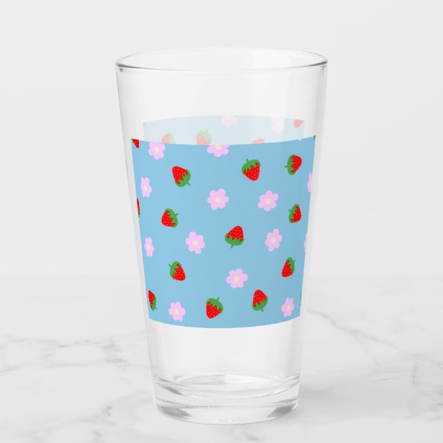 Strawberries & Flowers Glas (Vorderseite)