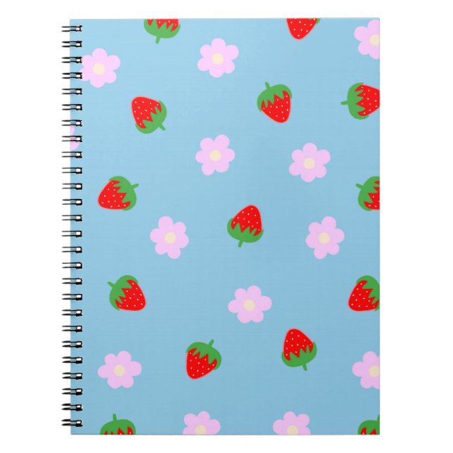 Strawberries & Flowers Notizblock (Vorderseite)