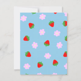 Strawberries & Flowers Postkarte