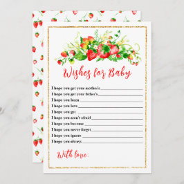 Strawberries Foliage Baby Shower Wishes For Baby Einladung