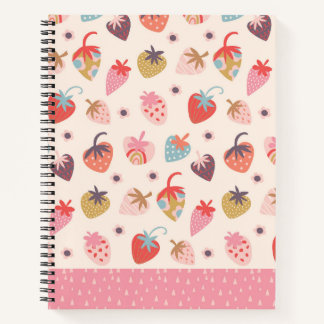 Strawberries fun Spiral Notebook Notizbuch