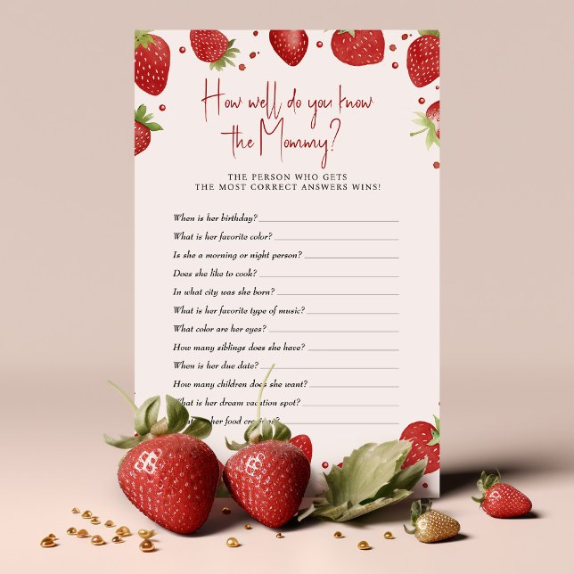 Strawberries Game Wie gut kennen Sie Mommy? (Von Creator hochgeladen)