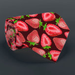 Strawberries Neck Tie Krawatte<br><div class="desc">Erdbeeren und Scheiben werden mit Aquarellen bemalt und das Muster ist in Illustrator gefertigt.</div>