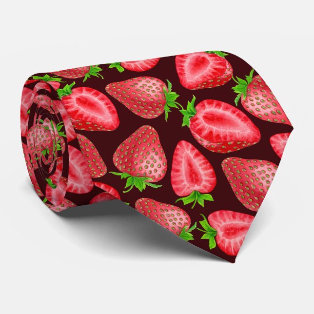 Strawberries Neck Tie Krawatte (Gerollt)
