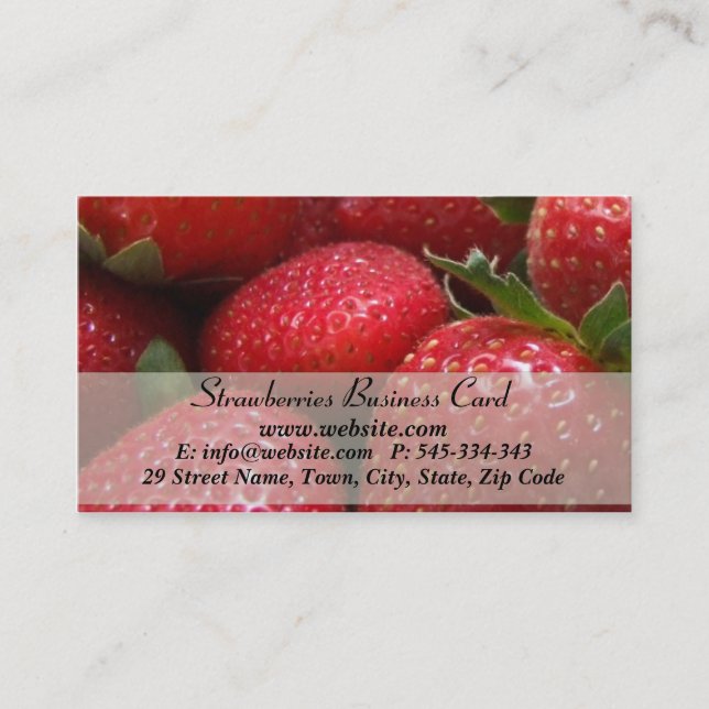 Strawberries Nutritionist Business Card Visitenkarte (Vorderseite)