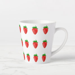 Strawberries Patch Rain Latte Tasse