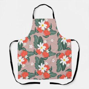Strawberries Picking Pattern Handgezogene Patronen Schürze