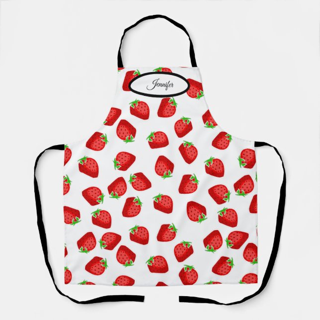 Strawberries Plump Fresh Red Sweet Personalized Schürze (Vorderseite)
