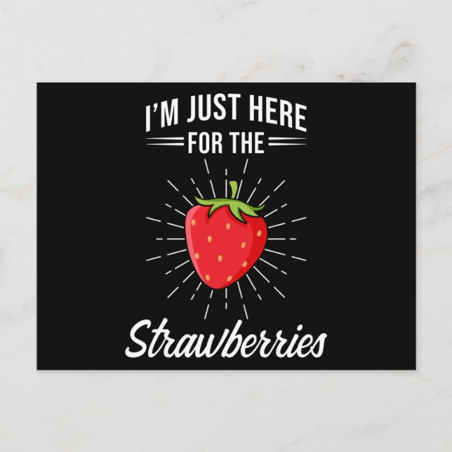 Strawberries Say Funny Postkarte (Vorderseite)