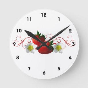 Strawberries Wall Clock Runde Wanduhr