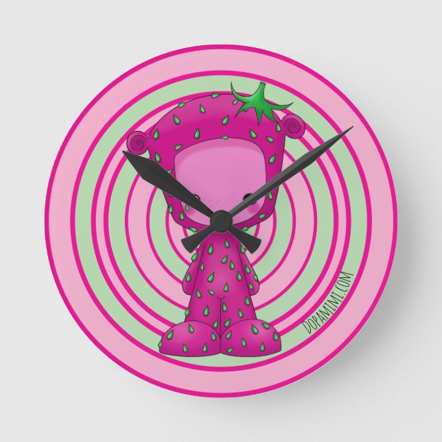 StrawberriMimi Runde Wanduhr (Vorderseite)