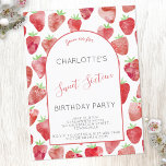 Strawberry 16 . Geburtstag Geburtstagsparty Einlad Postkarte<br><div class="desc">Niedliche und moderne Aquarellerdbeere 16 . Geburtstag Mädchen zum Geburtstag Einladung. Passen Sie den Text an,  um Ihre Feier zu Anzug. Original Kunst von Nic Squirrell</div>