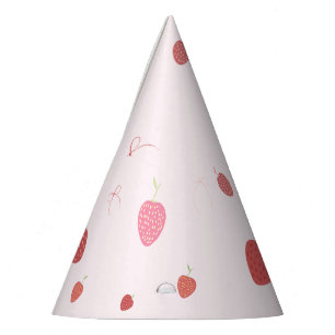 Strawberry 1. Berry First Birthday Party Hats Partyhütchen
