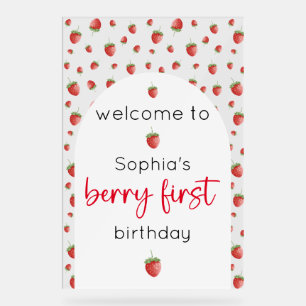 Strawberry 1. Geburtstag Berry Erster Empfang Acrylschild