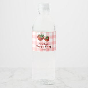 Strawberry 1. Geburtstag Berry Erster Geburtstag Wasserflaschenetikett