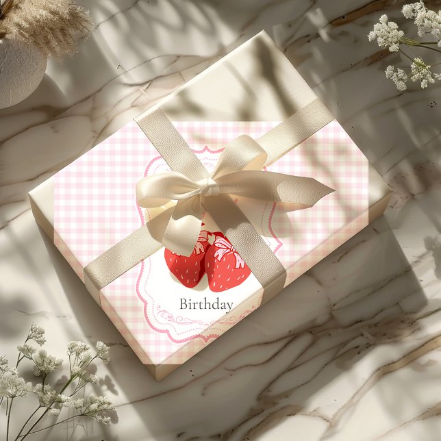 Strawberry 1. Geburtstag Party Berry First Geschenkpapier Set (Von Creator hochgeladen)