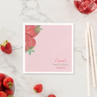 Strawberry 1. Geburtstag Party Berry Napkins Serviette