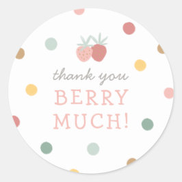 Strawberry 1. Geburtstag Party Vielen Dank Berry M Runder Aufkleber