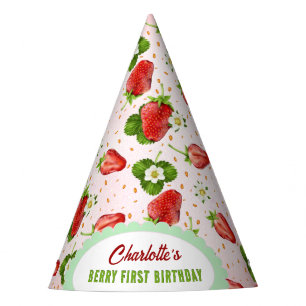 Strawberry 1st Birthday Party Hat Partyhütchen