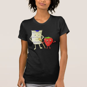 Strawberry and Cream Funny Liebe Illustration T-Shirt
