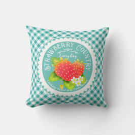 Strawberry Aquamarin Gingham Throw Kissen