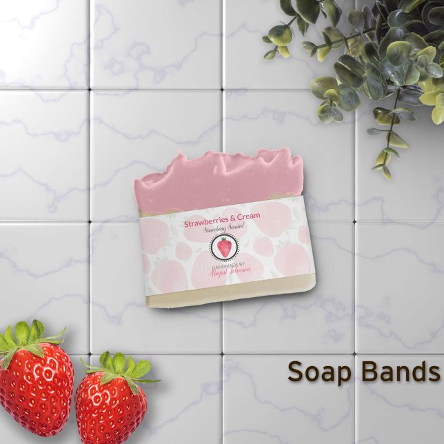 Strawberry Artisan Soap Band Wrap Packaging (Von Creator hochgeladen)