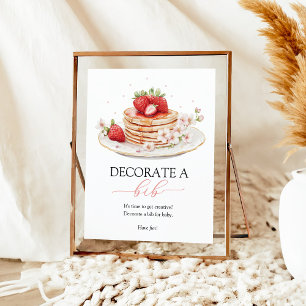 Strawberry Baby Brunch Dekorieren ein Bib-Zeichen Poster