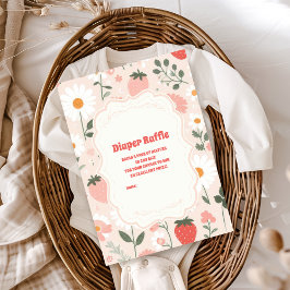 Strawberry Baby Dusche | Berry Diapper Raffle Begleitkarte