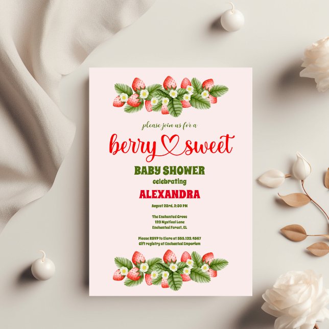 Strawberry Baby Dusche | Berry Sweet Einladung (Von Creator hochgeladen)