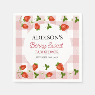 Strawberry Baby Dusche   Berry Sweet Serviette