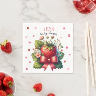Strawberry Baby Dusche   Berry Sweet Serviette