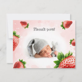 Strawberry Baby Dusche - Danke Karte