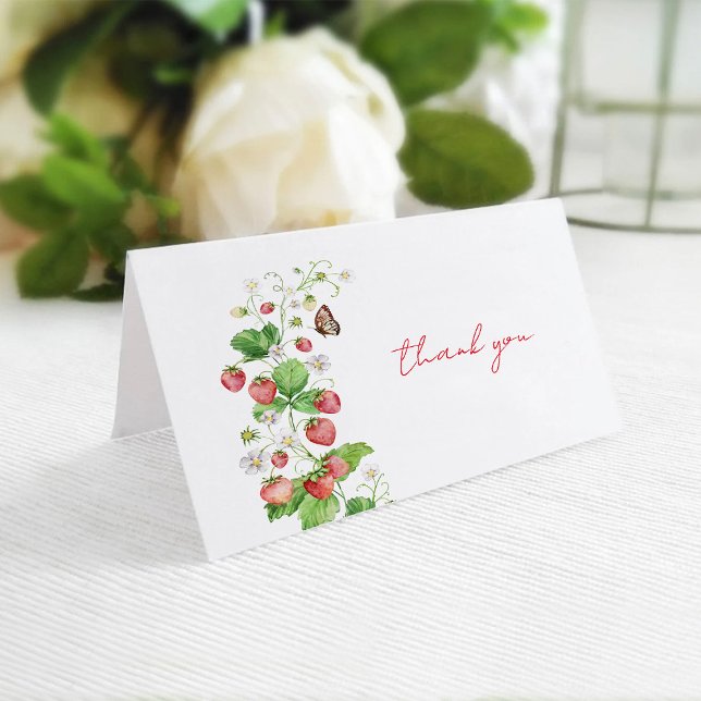 Strawberry Baby Dusche Danke Karte (Von Creator hochgeladen)