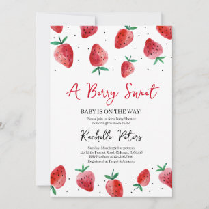 Strawberry Baby Dusche Einladung