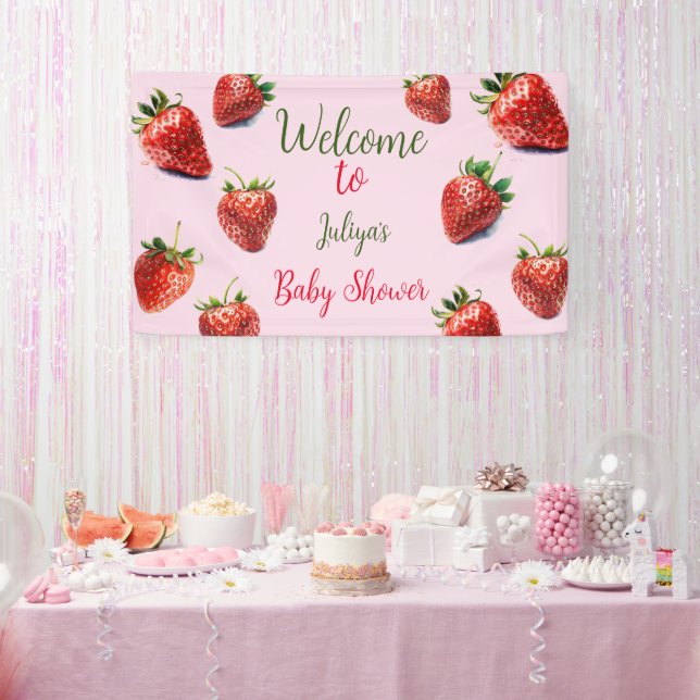 Strawberry Baby Dusche Es ist ein Mädchen Banner (Party)