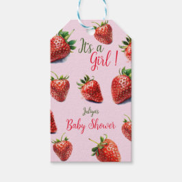 Strawberry Baby Dusche Es ist ein Mädchen Geschenkanhänger