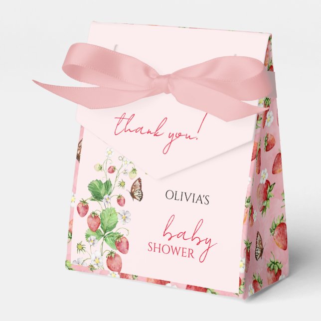 Strawberry Baby Dusche Geschenkschachtel (Vorderseite)