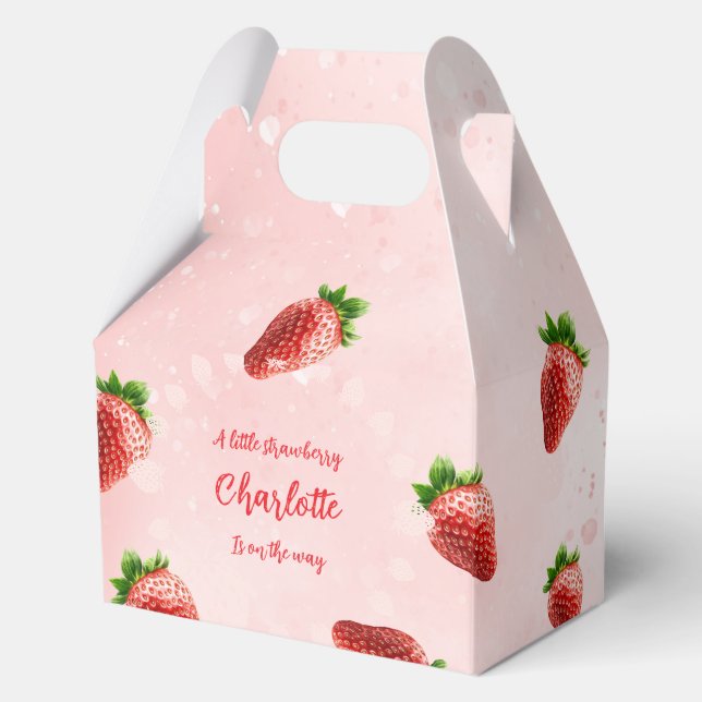 Strawberry Baby Dusche Gevor Box Geschenkschachtel (Vorderseite)