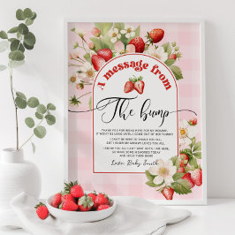 Strawberry Baby Dusche Nachricht aus dem Berg Poster