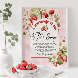 Strawberry Baby Dusche Nachricht aus dem Berg Poster
