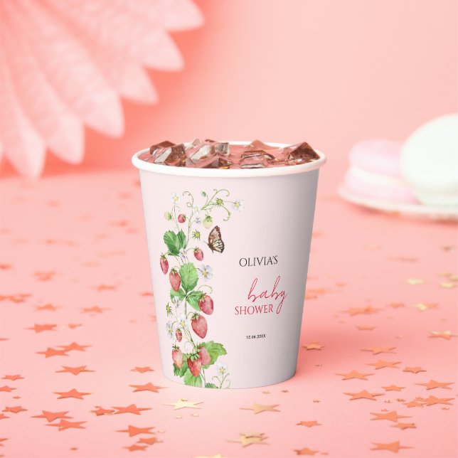 Strawberry Baby Dusche Pappbecher (Insitu)