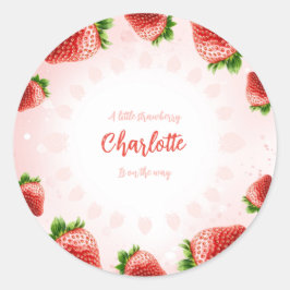 Strawberry Baby Dusche Runder Aufkleber