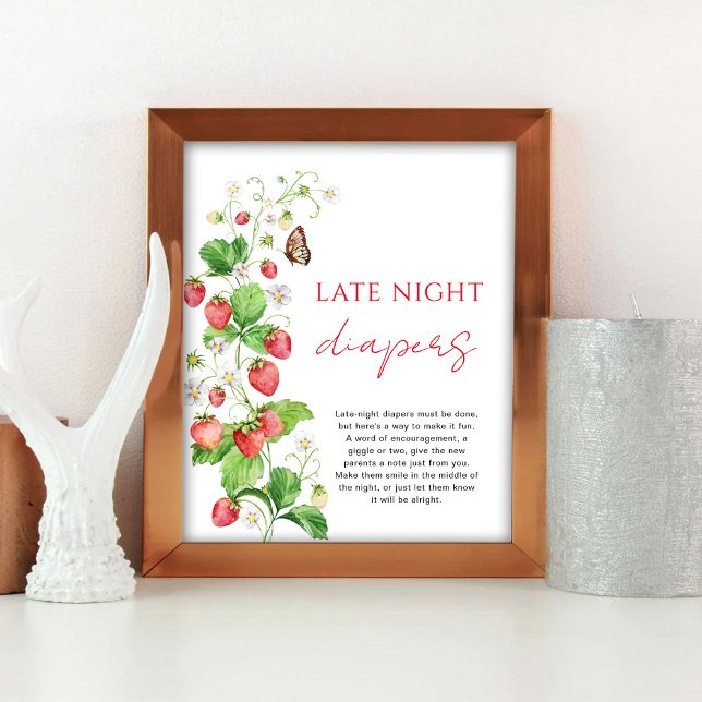 Strawberry Baby Dusche Spate Night Diapers Poster (Von Creator hochgeladen)