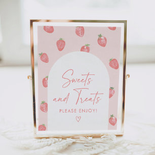 Strawberry Baby Dusche Süßigkeiten und Leckereien  Poster