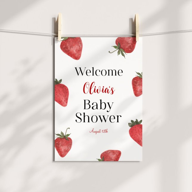 Strawberry Baby Dusche Willkommen Poster (Von Creator hochgeladen)