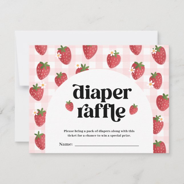 Strawberry Baby Duwer Diaper Raffekarte (Vorderseite)